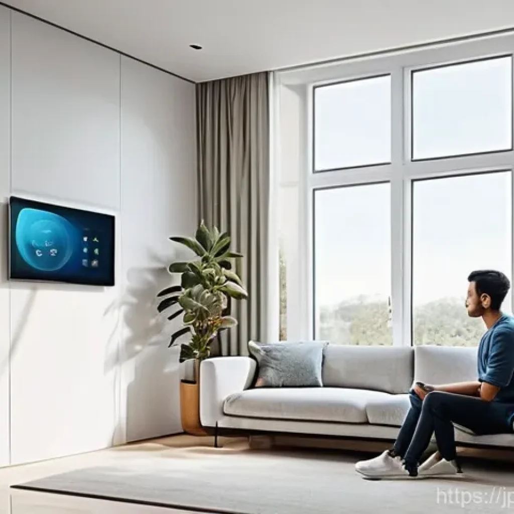 전자기기 실무와 이론의 연계 사례 - **Prompt:** A sleek, modern smart home interior, bathed in soft, natural light filtering through sma...