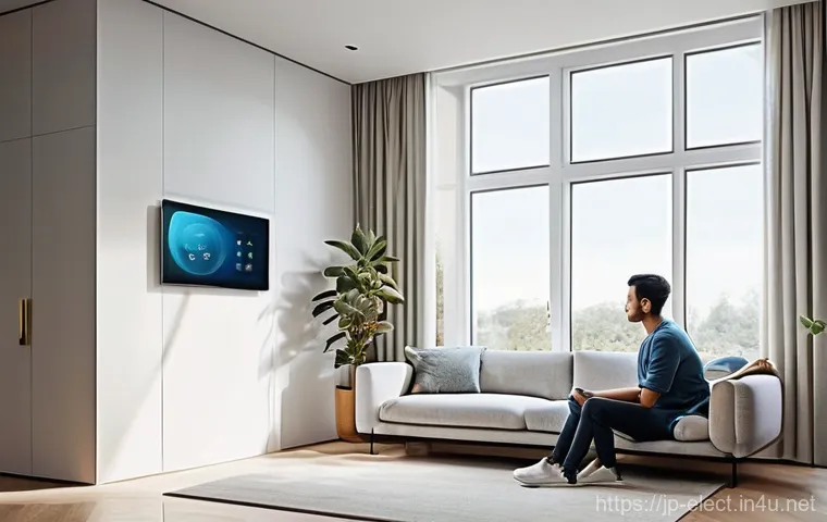 전자기기 실무와 이론의 연계 사례 - **Prompt:** A sleek, modern smart home interior, bathed in soft, natural light filtering through sma...